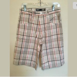 SOUTHPOLE PLAID Flat Front SHORTS‎ Size 16 (q23)
